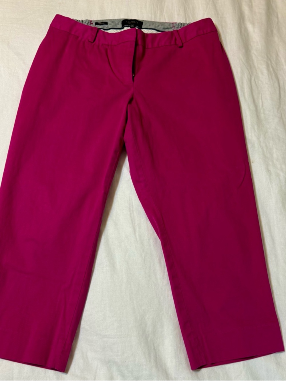 Talbots Heritage Bright Pink Ankle Pants Womens 14WP Petite Stretch Preppy